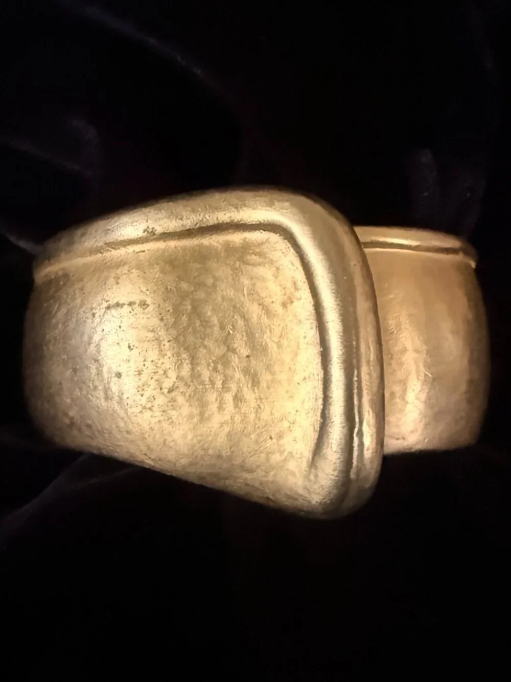 Les Bernard Vogue Matte Gold Hinged Bangle Bracelet VO